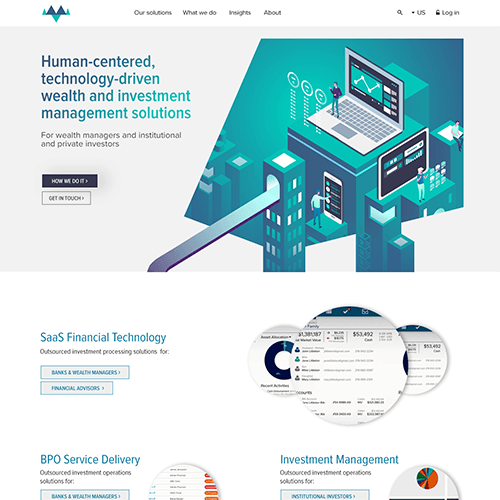 Financial services website homepage iteration